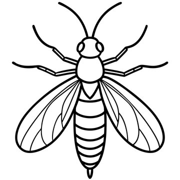 black and white wasp outline clip art preview