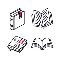 Education logo vector silhouette black color education icon white background. Books Icons Vector illustration