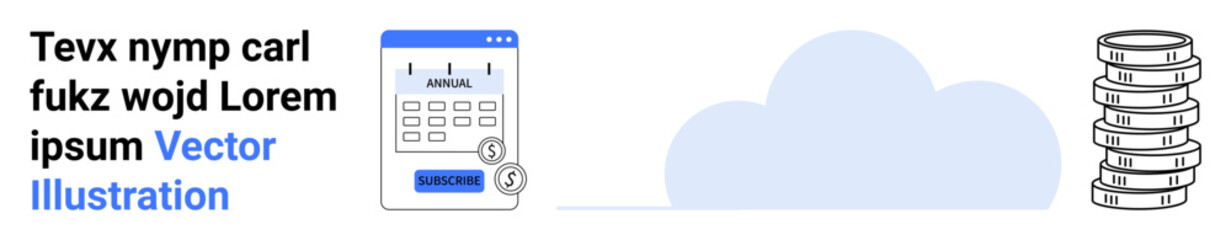 Calendar app interface connects to cloud and data stacks, illustrating cloud storage, data backup, and organization. Ideal for data management, SaaS, cloud computing, tech tools, analytics