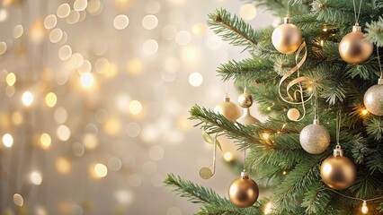 Minimalist Christmas Tree with Musical Notes Ornament