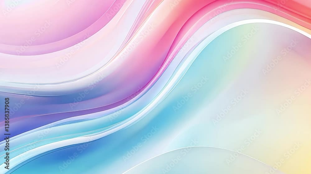 Poster abstract wavy background with soft pastel colors blending in harmonious gradients creating a calming