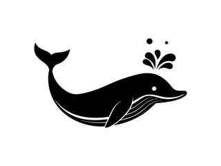 vector illustration of a cartoon whale
