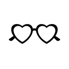Heart sunglasses icon isolated on white background, Vector 