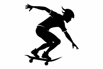 skate silhouette black vector