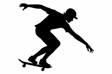 skate silhouette black vector