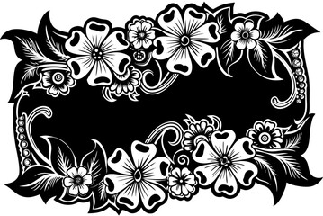 black and white floral background