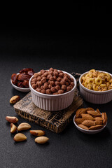 Cereal chocolate corn balls in a bowl