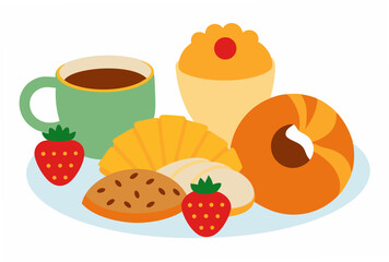 set of desserts