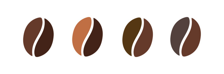 Coffee bean icon. Coffee seed sign set. Caffeine vector symbol isolated on white background. Arabic roasted icon.