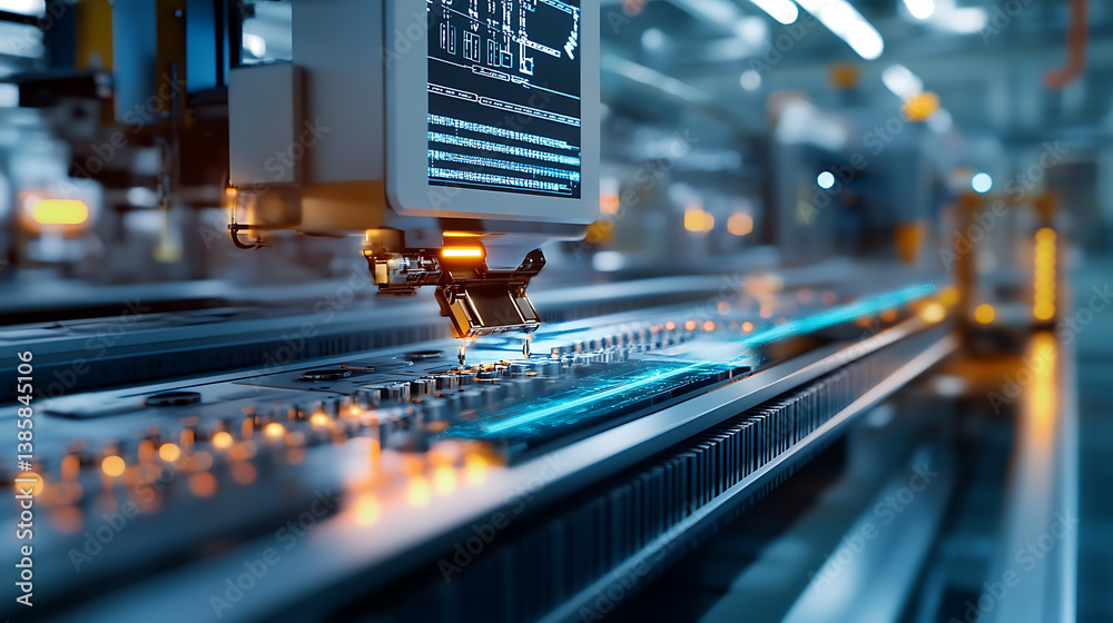 Poster an ai powered system optimizing advanced manufacturing by analyzing real time production data and ma