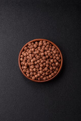 Cereal chocolate corn balls in a bowl