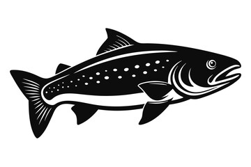 Trout silhouette black vector