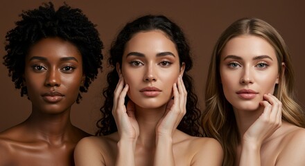 Celebrating Diverse Beauty A Portrait of Three Women with Different Skin Tones