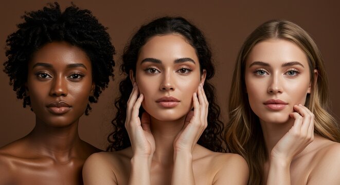 Celebrating Diverse Beauty A Portrait of Three Women with Different Skin Tones