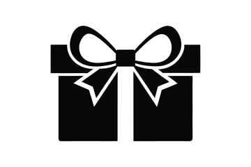 Silhouette vector illustration design of a bow on a present box icon1.eps