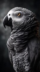 Obraz premium Colorful macaw parrot close-up in studio light against white background exotic tropical animal feathers display