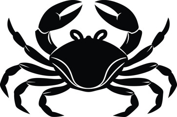 black crab isolated on white, vector illustration of a crab, black crab on white background.