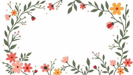 Seamless floral pattern. Beautiful flowers on a white background, Flower frame