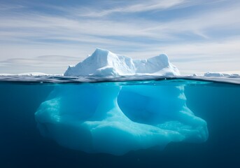 Iceberg Above Below Water Arctic Scene