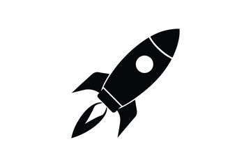 Obraz premium Silhouette vector illustration design of a toy rocket icon.eps