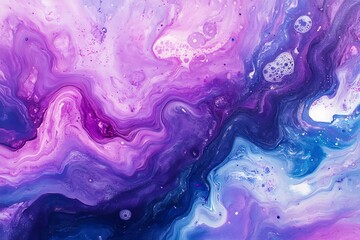 Abstract purple liquid background with flowing waves and water texture in vibrant colors and light