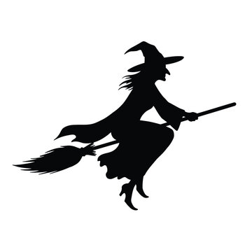 witch flying on a broom