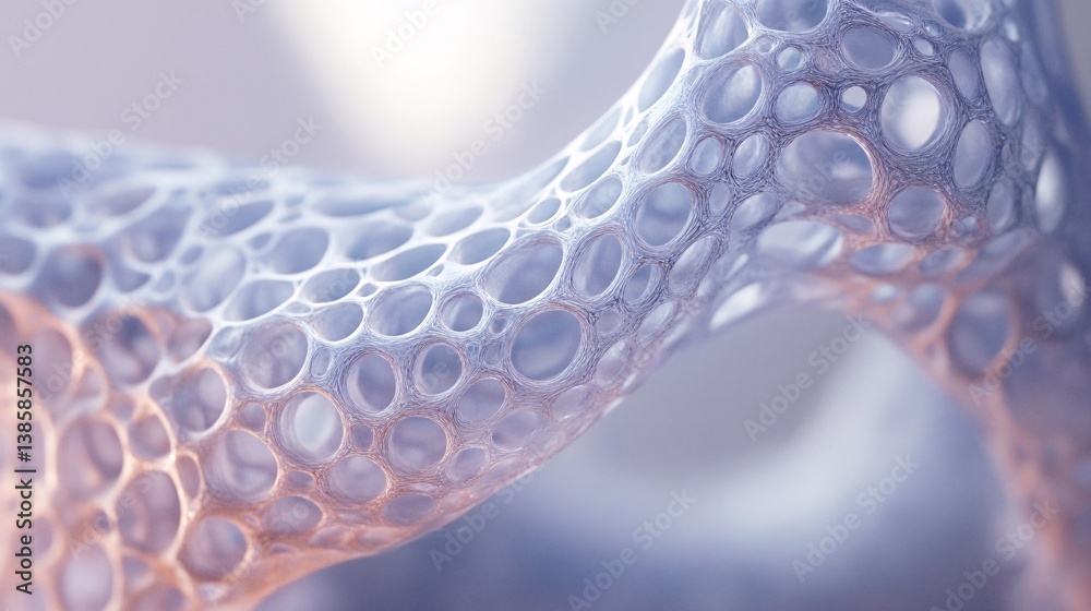 Aufkleber Intricate organic structure with a complex pattern of holes, forming a visually captivating abstract design
