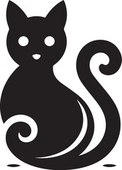 Cute black cat vector