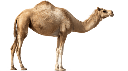 Desert camel solo brown isolated on transparent background png  
