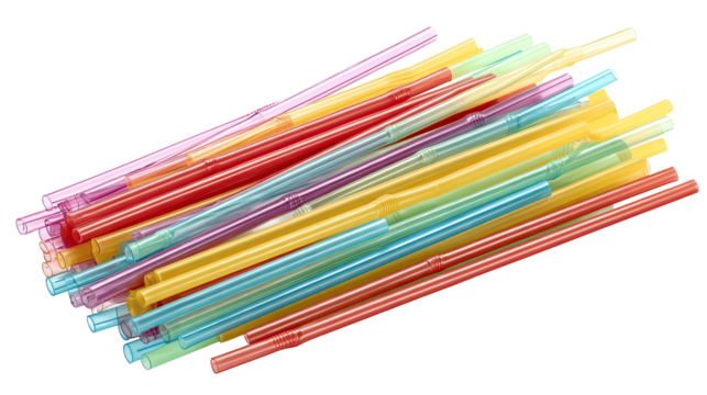 Plain straws cutout simple isolated on transparent background png  
