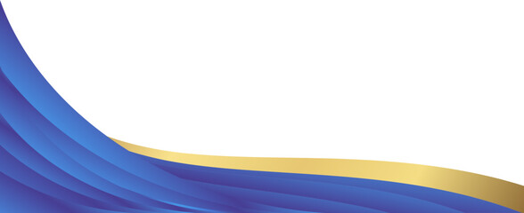 Elegant blue and gold curved corner element