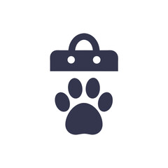 Pet Supplies Shopping Bag Icon Paw Print Design Element