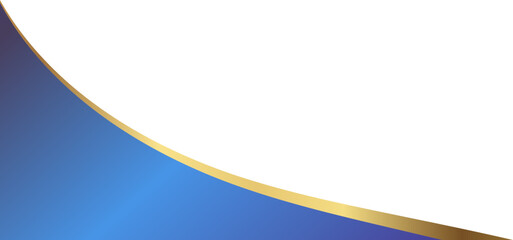 Elegant blue and gold curved corner element