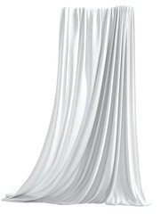 Elegant White Fabric Drape on Transparent Background, PNG