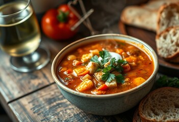 Gazpacho Soup with fresh garnishes