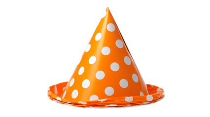 Orange polka dot hat solo isolated on transparent background png  

