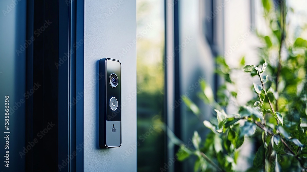 Poster modern wireless video doorbell enhances home security and convenience when installed at the front do