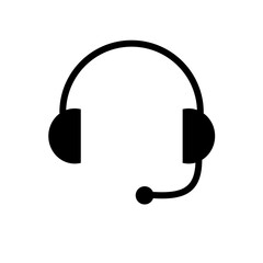 Headset with microphone, helpline - vector icon