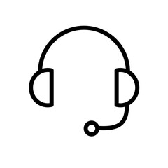 Headset with microphone, helpline - vector icon