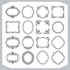 Calligraphic Decorative Ornamental Frames Collection Vintage Labels and Design Elements