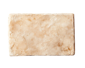 Light Beige Rectangular Stone Slab on Transparent Background, PNG