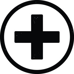 Obraz premium Add Item Positive Sign Silhouette Black Vector