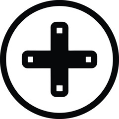 Obraz premium Add Item Positive Sign Silhouette Black Vector