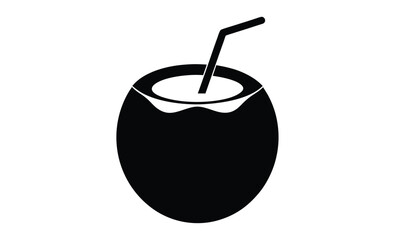 illustration of coconut fruit silhouette