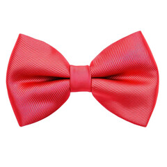 Classic red bow tie with a crisp design ideal for formal occasions and adding a touch of elegance to attire isolated on transparent background..