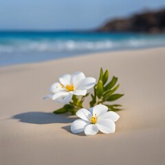 plumeria flowers on the beach