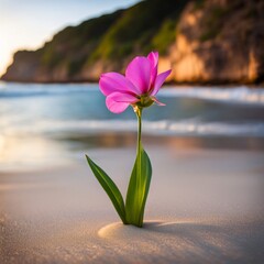 flowers on the beach