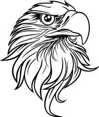 Silhouette of a eagle head vector artwork