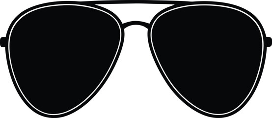 Aviator Sunglasses Silhouette Black Vector