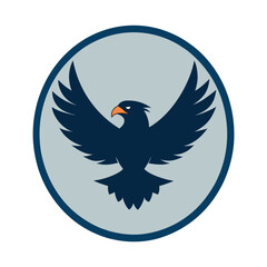 Obraz premium eagle mascot vector with spread wings.